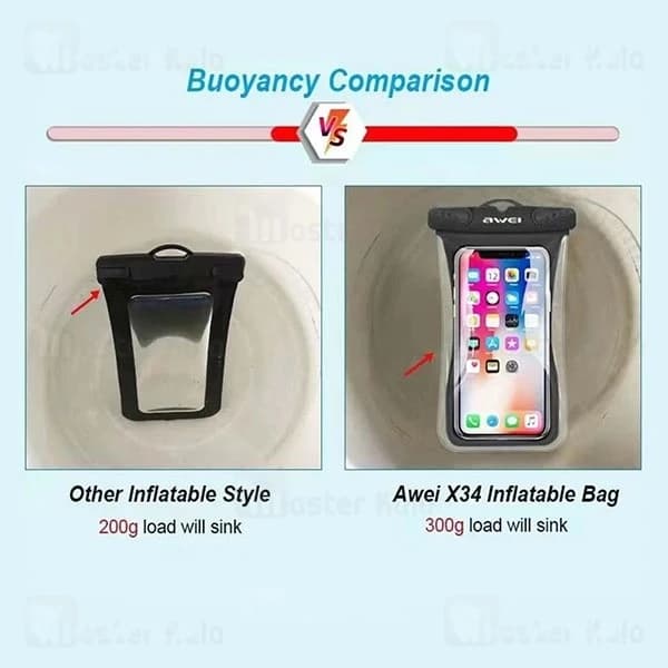 کیف ضد آب اوی Awei X34 Waterproof Phone Bag سازگار با گوشی‌های تا 6.5 اینچ — تصویر ۶