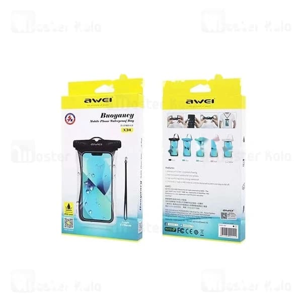 کیف ضد آب اوی Awei X34 Waterproof Phone Bag سازگار با گوشی‌های تا 6.5 اینچ — تصویر ۸