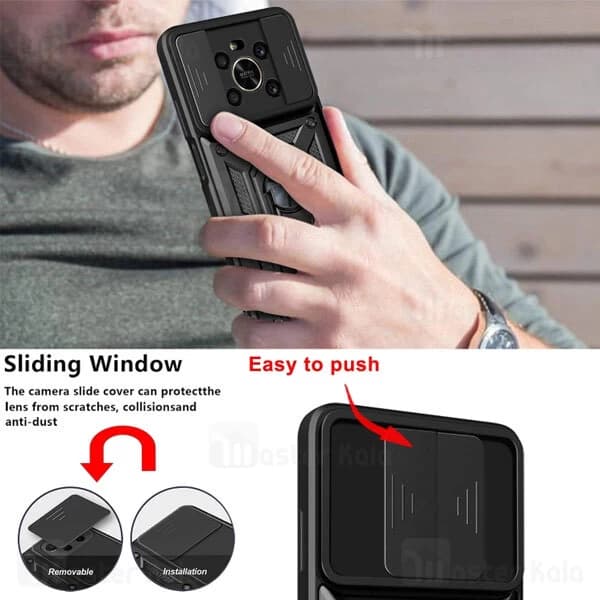 گارد محافظ ضد ضربه انگشتی Honor X9 SHUNIJA Case دارای محافظ دوربین — تصویر ۴