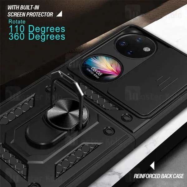 گارد محافظ ضد ضربه انگشتی Huawei P50 Pocket SHUNIJA Case دارای محافظ دوربین — تصویر ۵