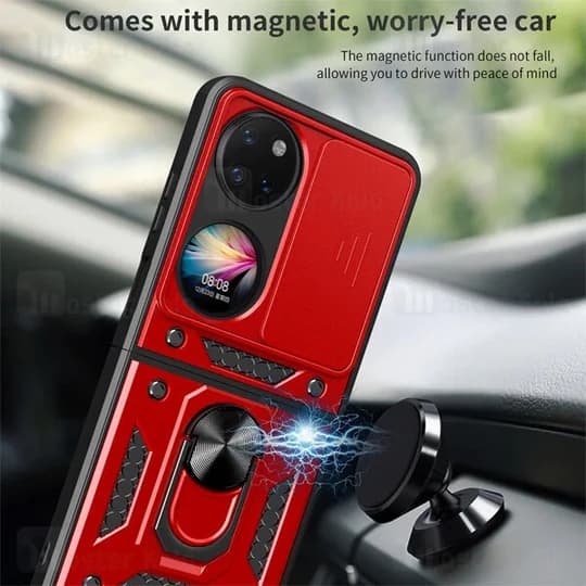 گارد محافظ ضد ضربه انگشتی Huawei P50 Pocket SHUNIJA Case دارای محافظ دوربین — تصویر ۴