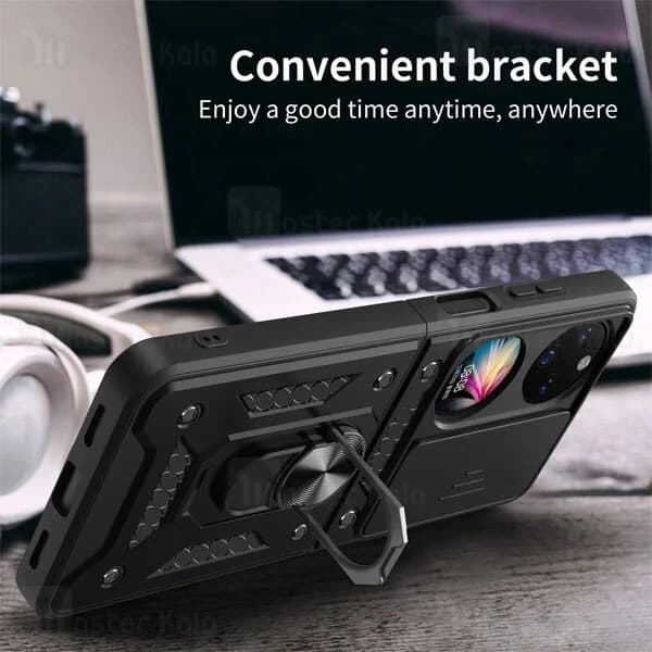 گارد محافظ ضد ضربه انگشتی Huawei P50 Pocket SHUNIJA Case دارای محافظ دوربین — تصویر ۷