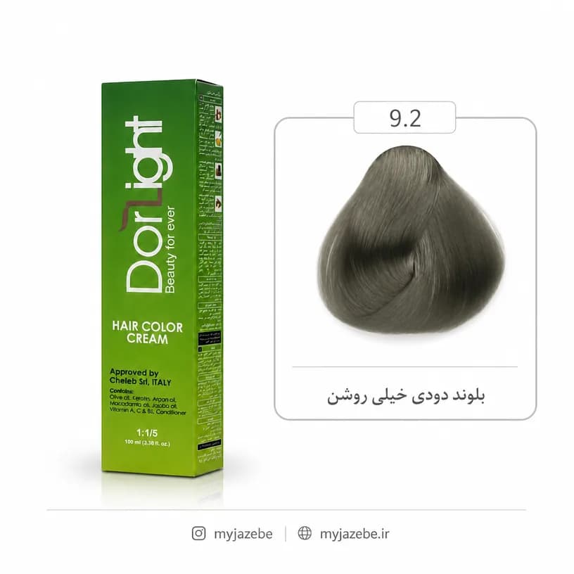 رنگ مو دورلایت 9.2 بلوند دودی خیلی روشن