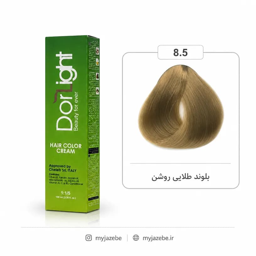 رنگ مو دورلایت 8.5 بلوند طلایی روشن