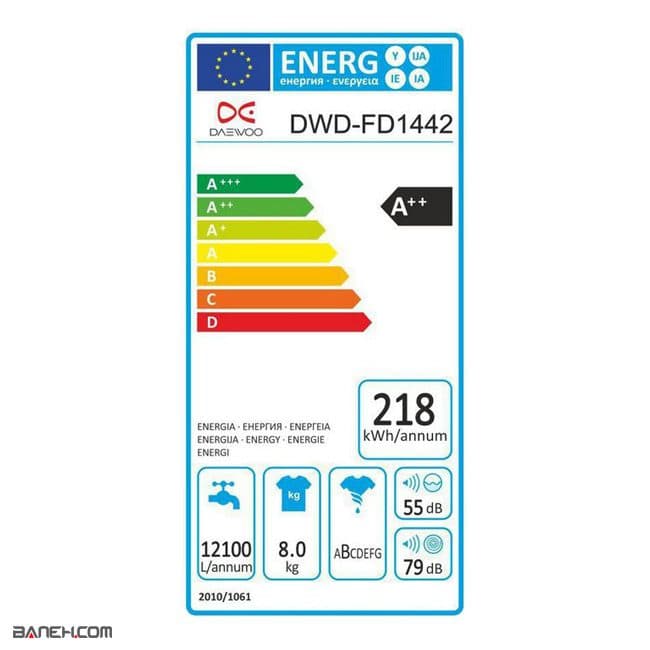 ماشین لباسشویی دوو DWD-FD1442 مدل 8 کیلویی — تصویر ۴