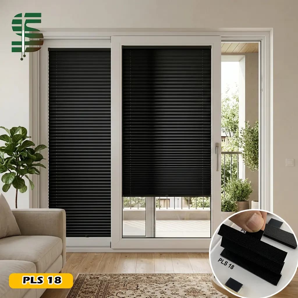 پرده پلیسه دستی برای پنجره کشویی سری plain در 6 رنگ — تصویر ۶