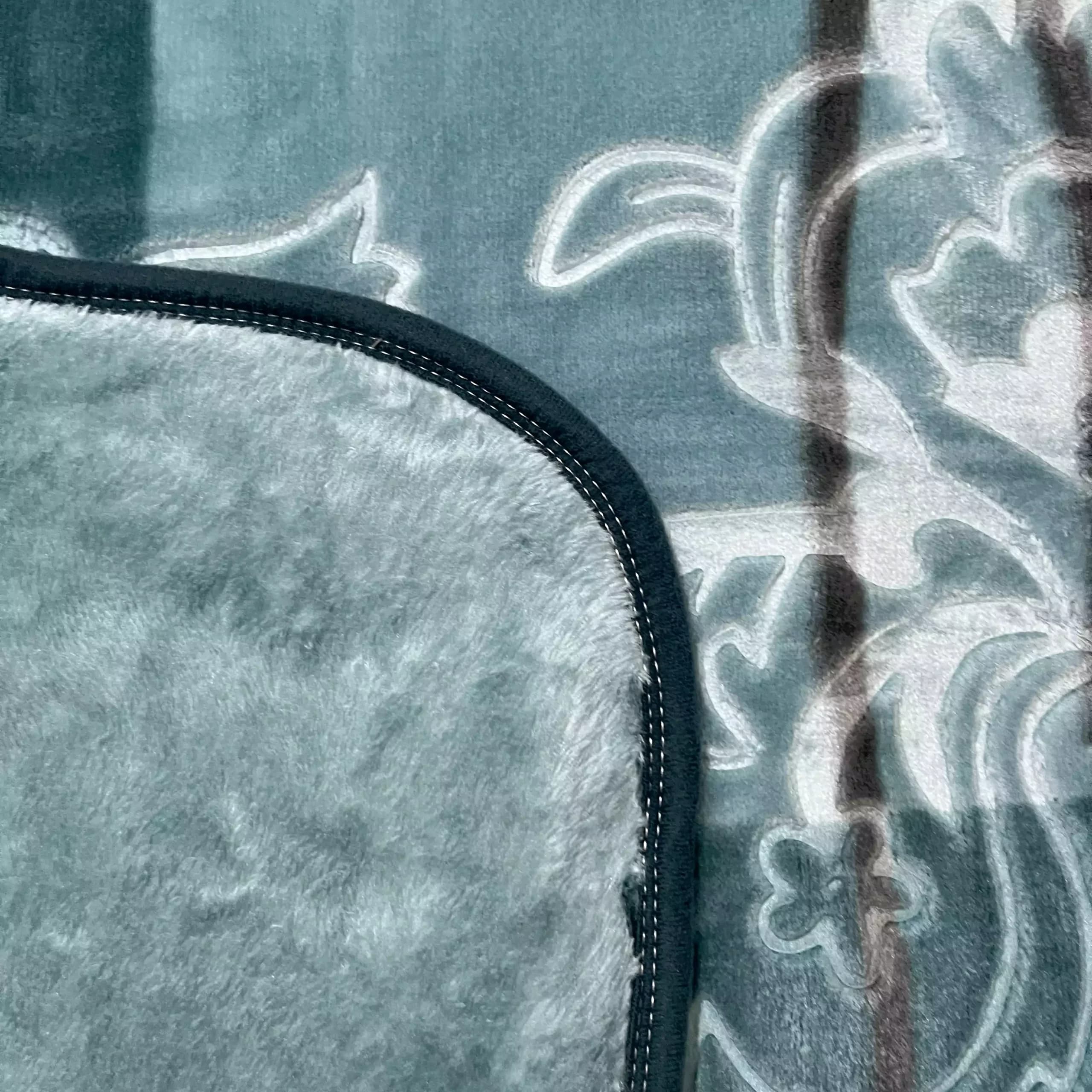 پتو یکنفره کژال گلدار سبزآبی — تصویر ۵