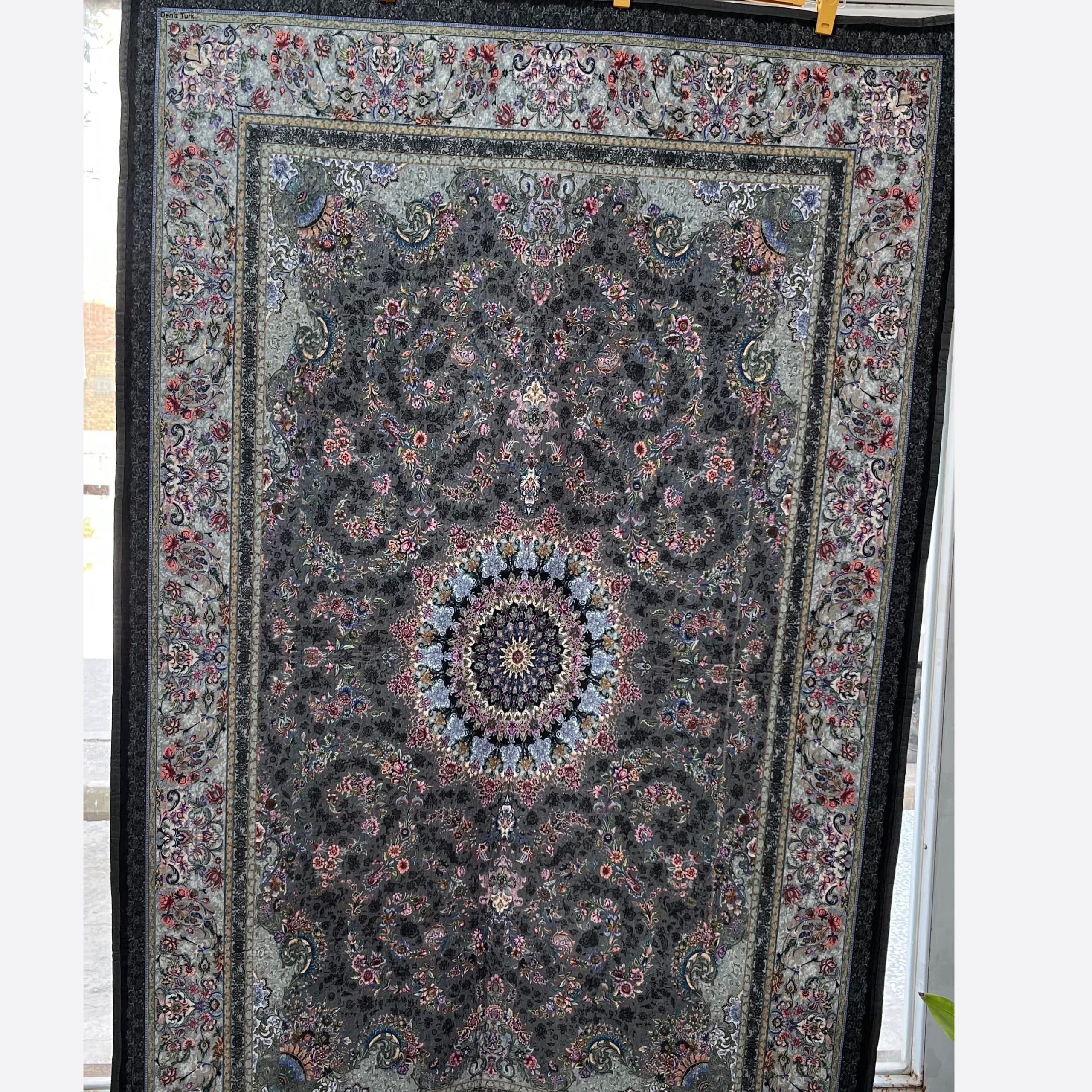 زیرسفره دو متری پشت نمدی طوسی طرح 6