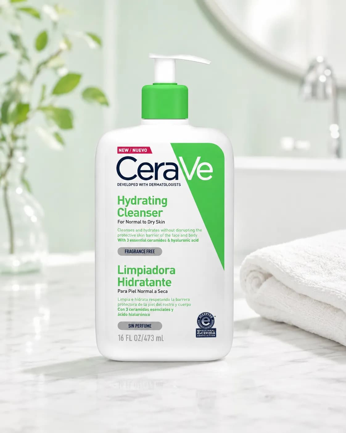 شوینده آبرسان سراوی برای پوست نرمال تا خشک حجم ۴۷۳ میل | CeraVe Hydrating Cleanser — تصویر ۲