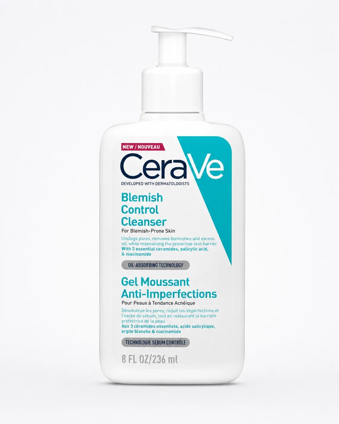 ژل شستشوی ضدجوش سراوی بلمیش حاوی ۲٪ سالیسیلیک اسید حجم ۲۳۶ میل | CeraVe Blemish Control Cleanser