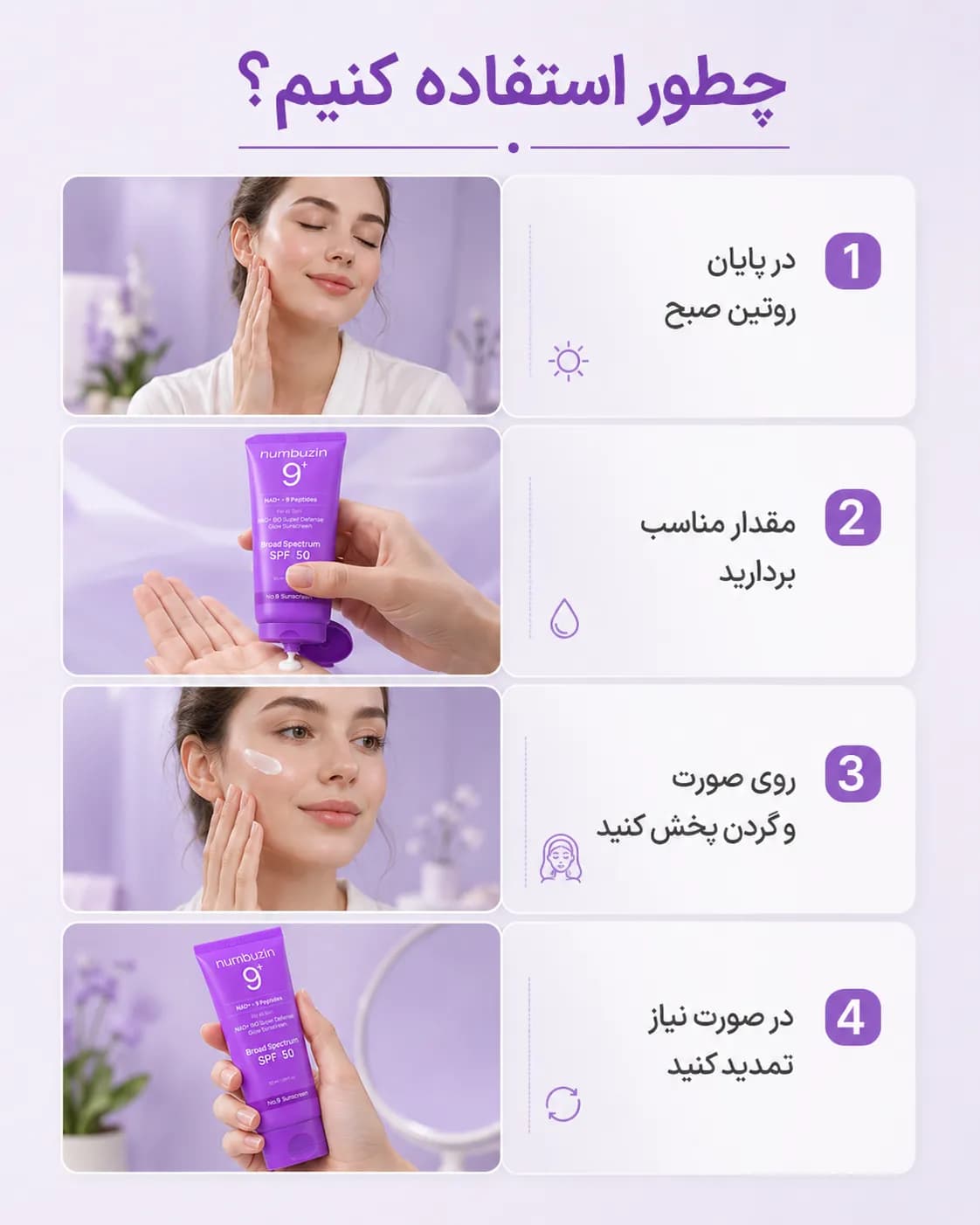 ضدآفتاب درخشان‌کننده NAD+ نامبوزین شماره ۹ SPF 50 حجم ۵۰ میل | Numbuzin No.9 NAD+ BIO Super Defense Glow Sunscreen — تصویر ۸