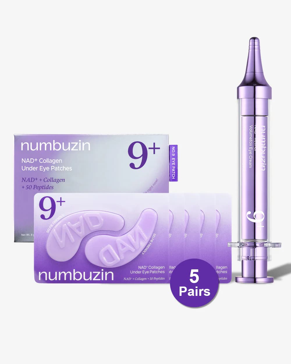 ست مراقبت دور چشم NAD+ و رتینول نامبوزین شماره ۹ شامل کرم ۱۰ میل و پچ کلاژن | Numbuzin No.9 Daily Eye Care Duo