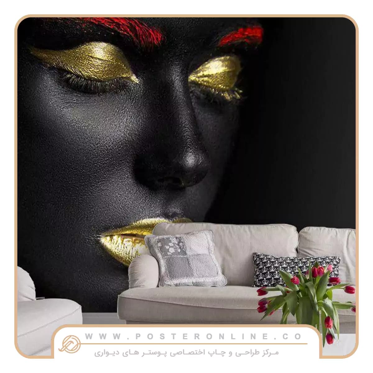 پوستر دیواری طرح چهره نیم رخ کد z-10586