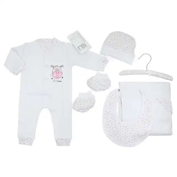 ست بیمارستانی 7 تکه نوزاد طرح گاو صورتی برند مادرکر MOTHERCARE