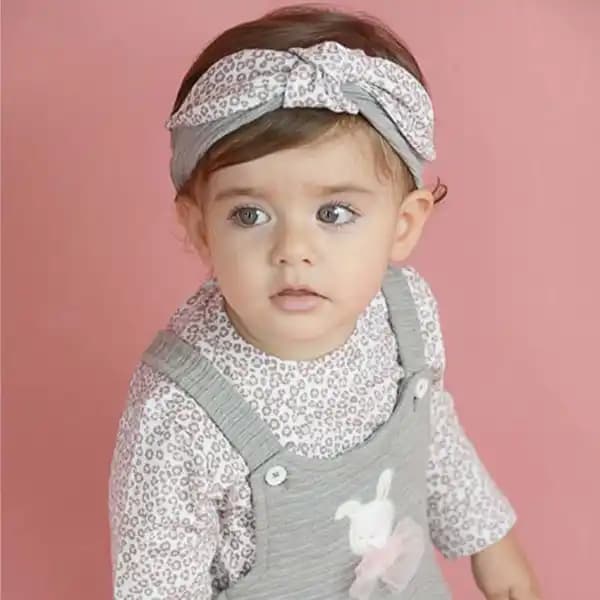 ست سه تیکه سارافون دخترانه طرح خرگوش برند ایندیگو کد 29917 — تصویر ۲