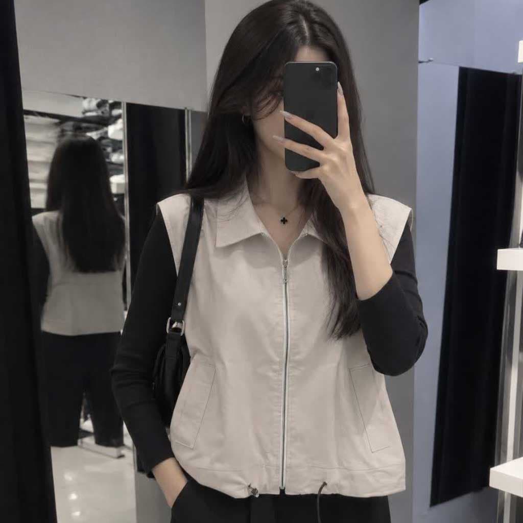 وست پارچه سیلک زنانه رنگ کرم
