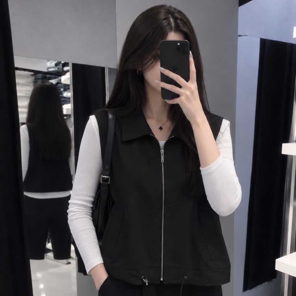 وست پارچه سیلک زنانه رنگ مشکی