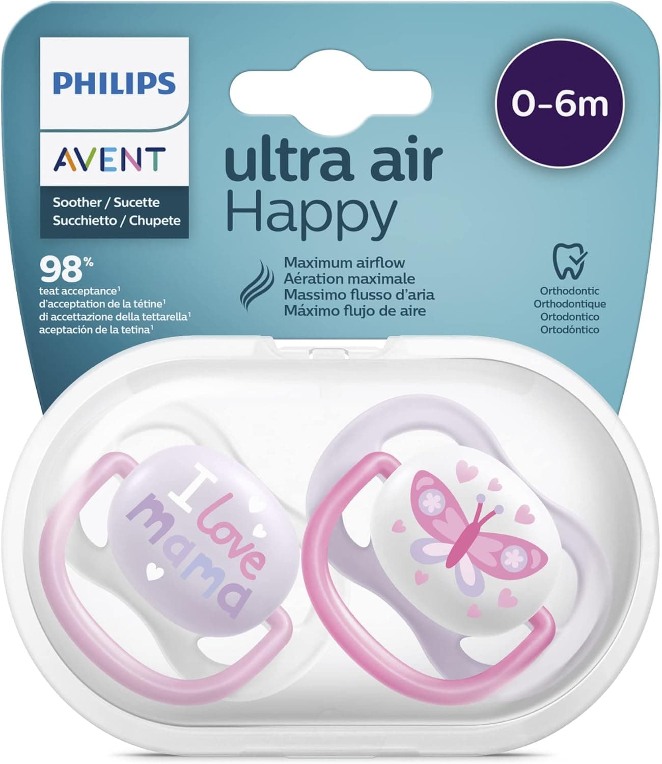 پستانک اونت 2عددی 0-6ماه Ultra air کد SCF080/02 — تصویر ۲