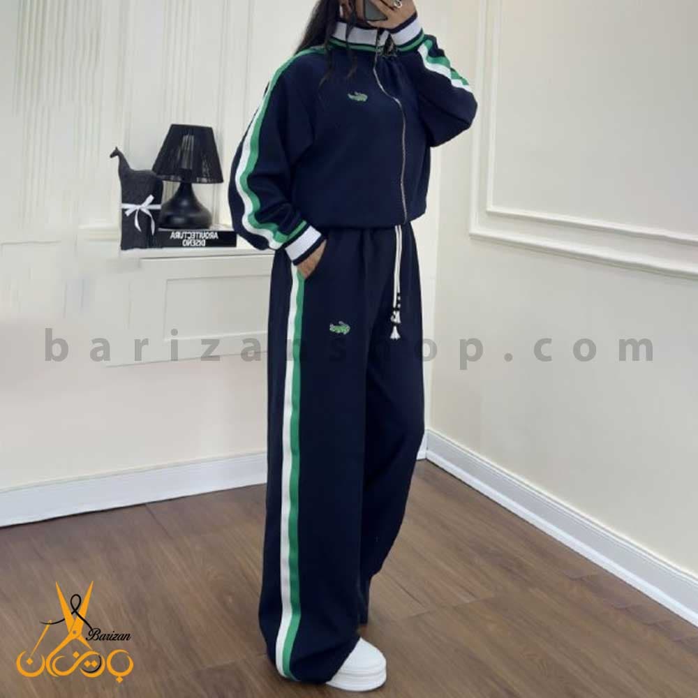 ست سویشرت و شلوار کمرکش بافت زنانه هرمس مدل لاگوست (فروش عمده)