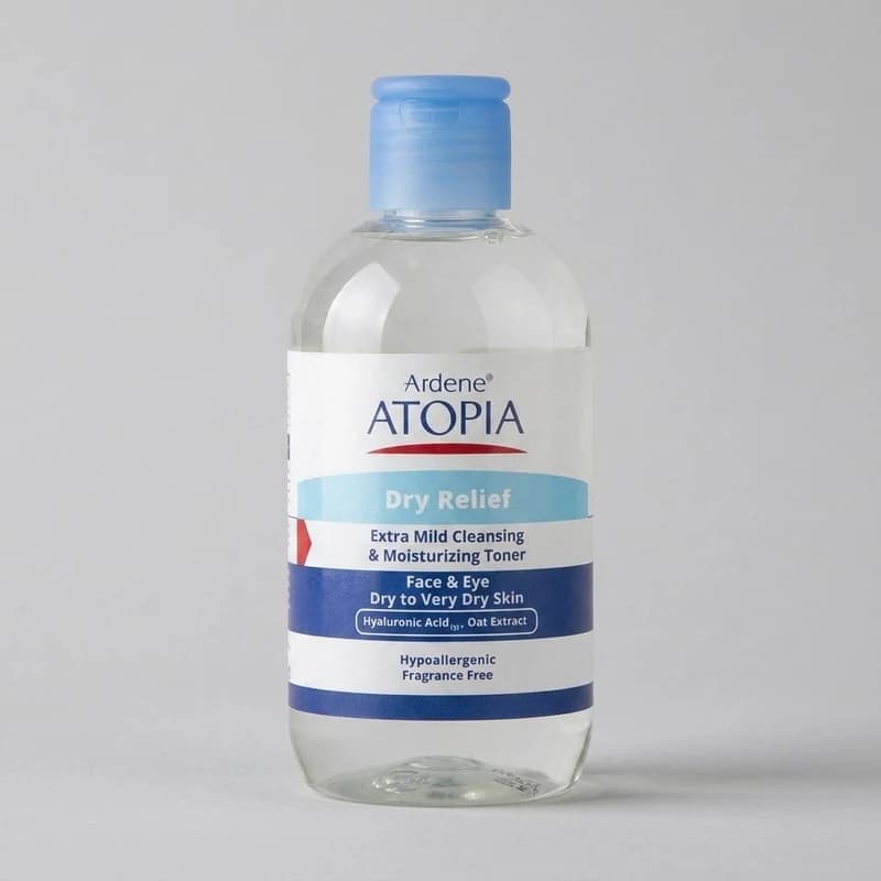 تونر پاک کننده صورت و چشم آردن آتوپیا مدل Dry Relief مناسب پوست خشک و خیلی خشک حجم 250 میلی لیتر