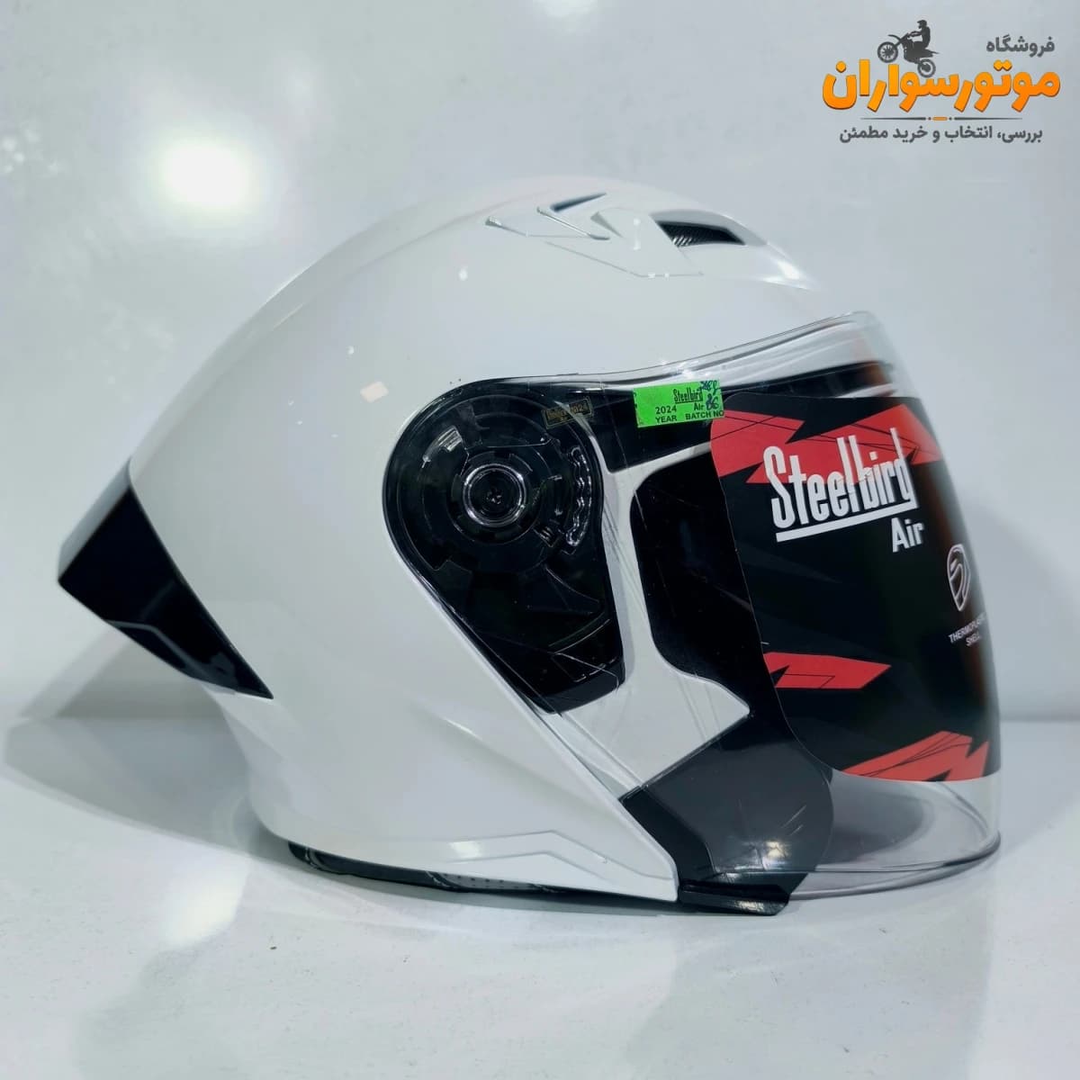 کلاه کاسکت سفید بدون فک استیل برد Steelbird Air — تصویر ۲