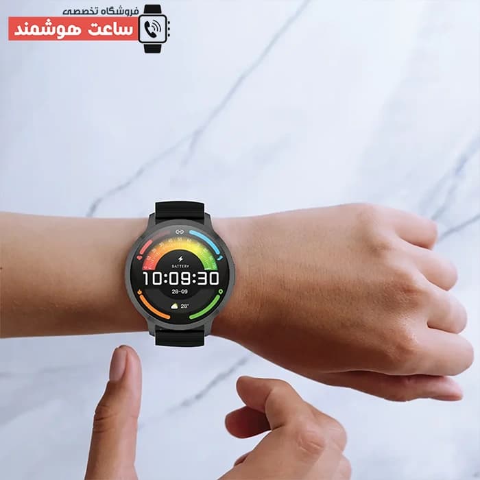ساعت هوشمند صفحه گرد ضد آب پاورولوژی Powerology Aura PSWASW1801HBK — تصویر ۴