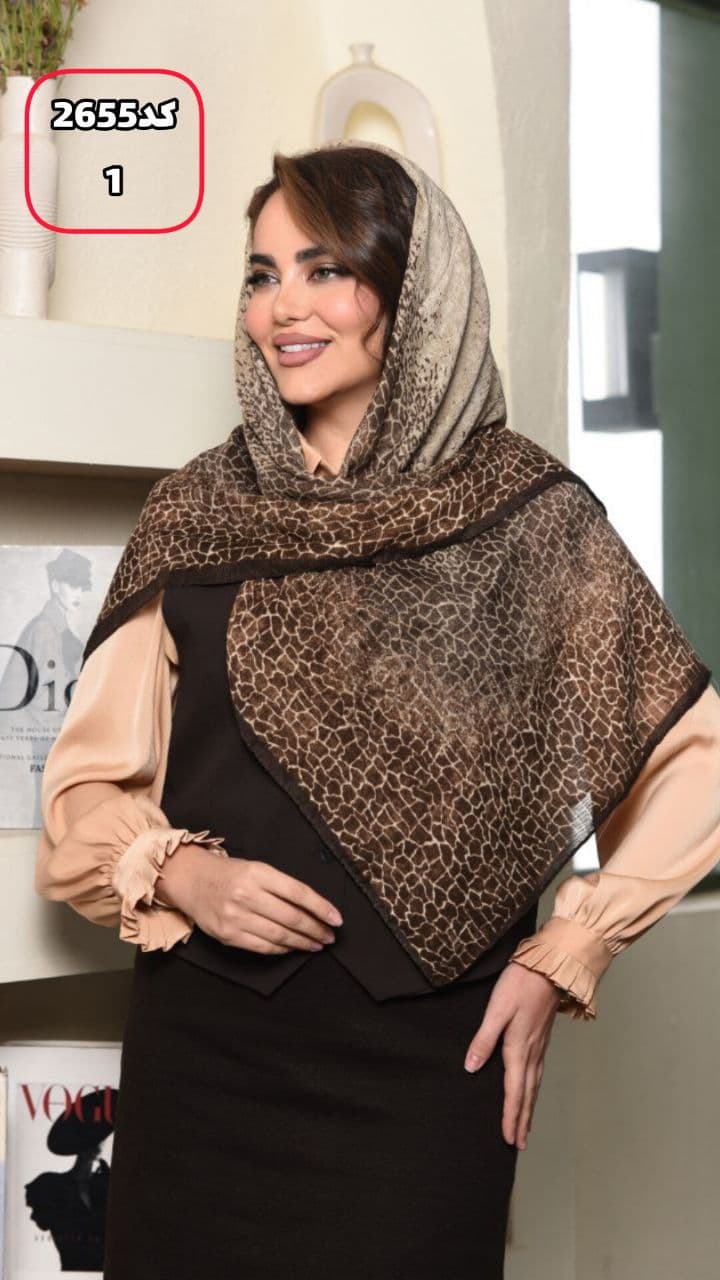 روسری نخی پارچه درختی سنگی قواره110 کد2655