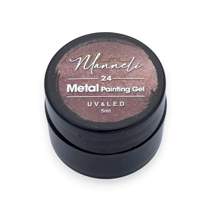 متال ژل مانلی Manneli مدل پینتینگ کد 24 قهوه‌ای برنز | حجم 5ml