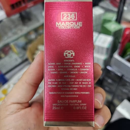 ادکلن زنانه مارک کالکشن 236 (شبیه عطر Scandal ژان پل گوتیه) حجم 25 میل رایحه شیرین و باکلاس ماندگاری 6الی8 ساعته — تصویر ۳