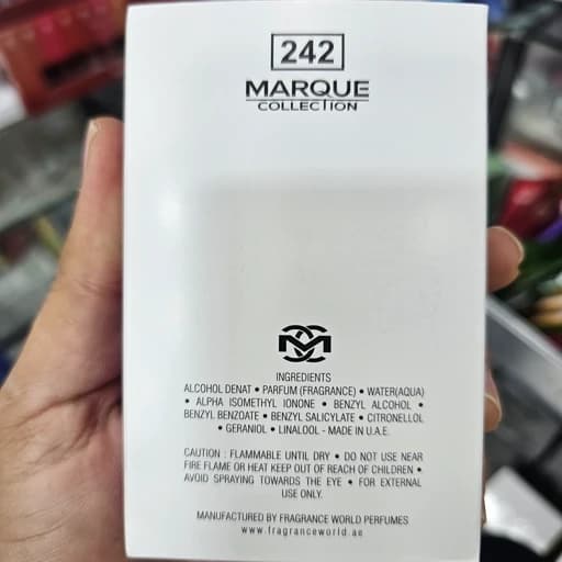 ادکلن مارک کالکشن 242 (مشابه عطر کازاموراتی بنفش لیرا ژیروف) حجم 25 میل رایحه گلهای شیرین و کاراملی ماندگاری6الی8ساعته — تصویر ۲