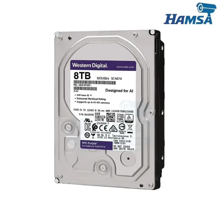 هارد دیسک وسترن دیجیتال بنفش 8 ترابایت WD Purple — تصویر ۲