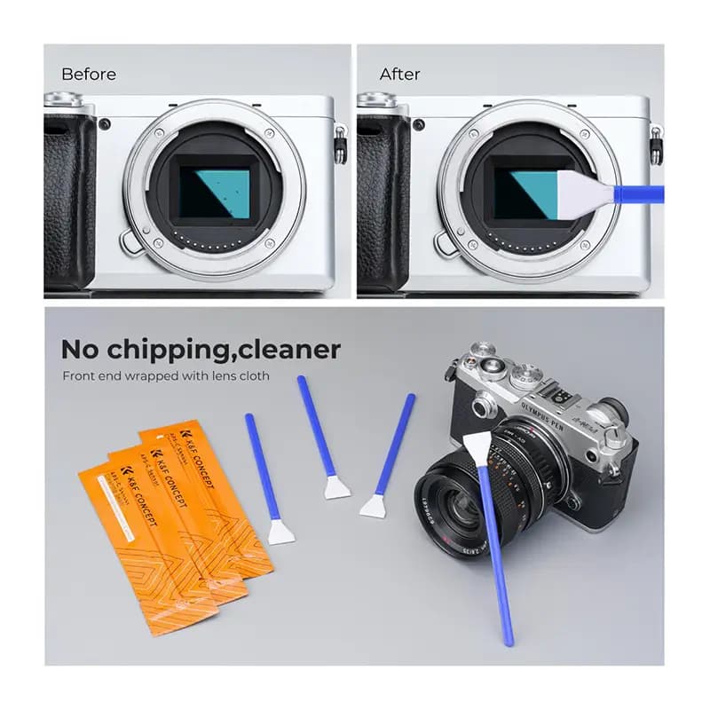 کیت ۱۰ عددی تمیزکننده سنسور APS-C تک سر ۱۶ میلی‌متری K&F CONCEPT — تصویر ۳