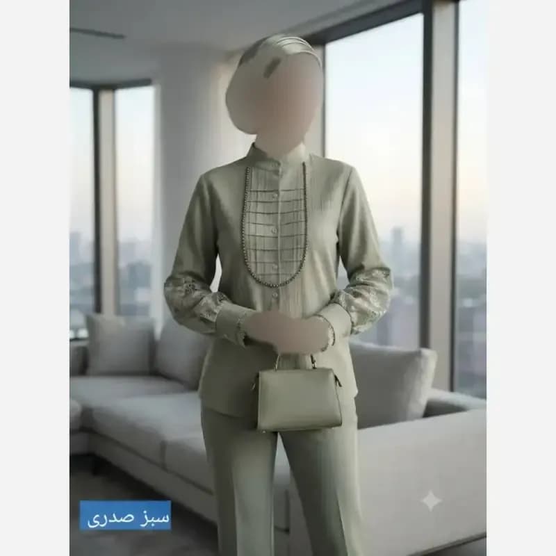 شومیز زنانه مدل آیجان جنس پارچه توکی درجه یک — تصویر ۸
