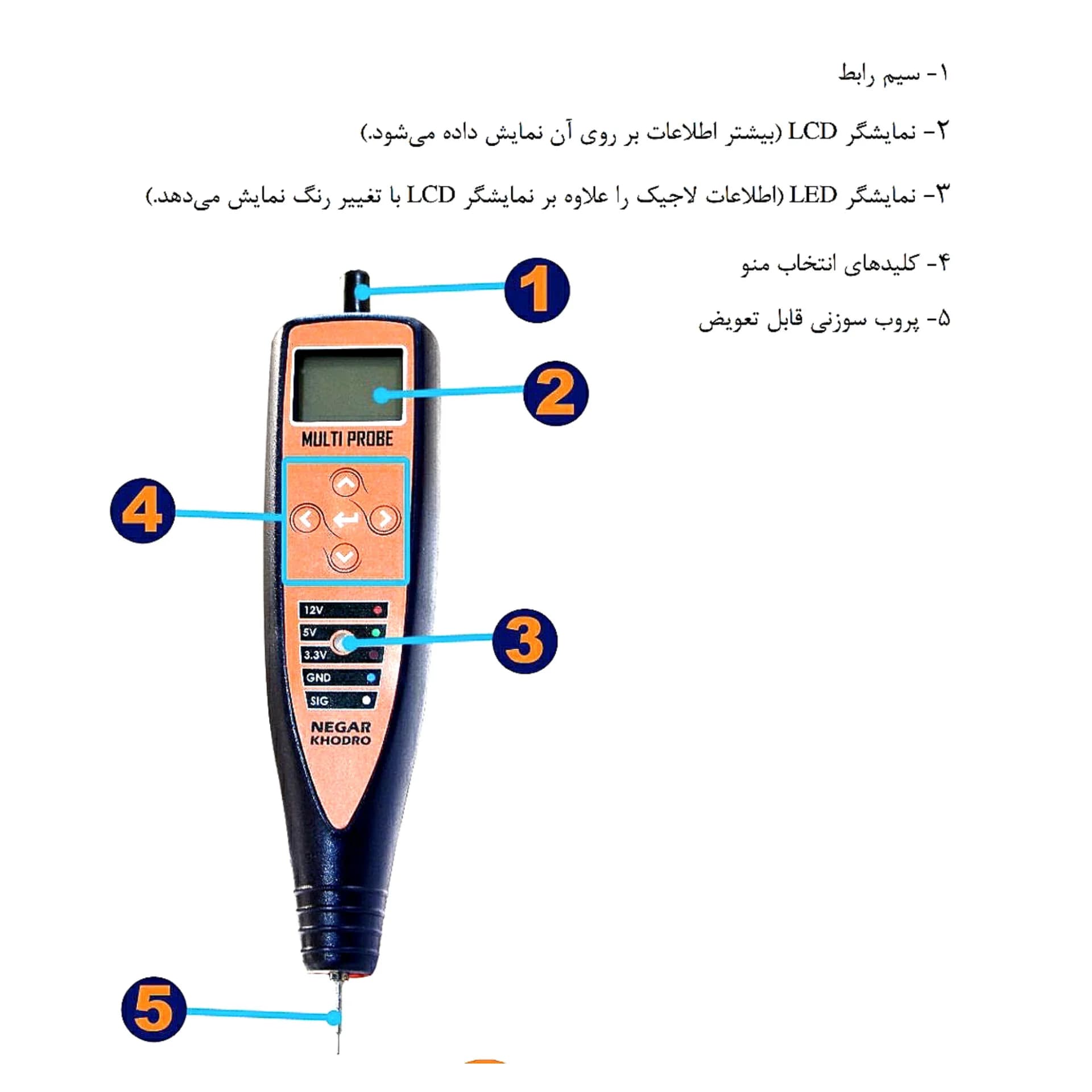 مولتی پراب نگارخودرو | دستگاه تست سنسور و سیمکشی خودرو — تصویر ۳