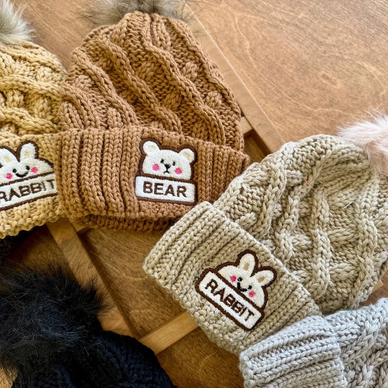 کلاه و شال گردنی خرس و خرگوش Bear Rabbit کد 7034 — تصویر ۲