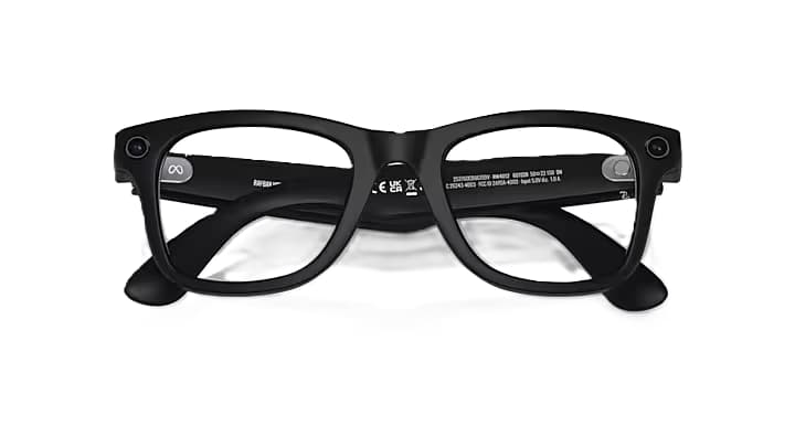 عینک هوشمند متا ری بن Meta Ray-Ban Wayfarer (GEN 2) Matte Black Frame + Clear Lense — تصویر ۵