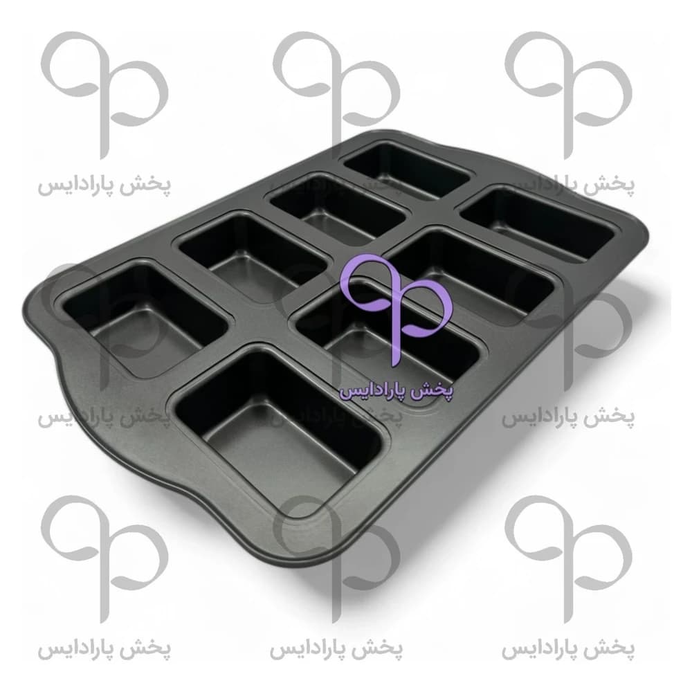 قالب مافین تفلون 8 عددی مستطیل مشکی چینی