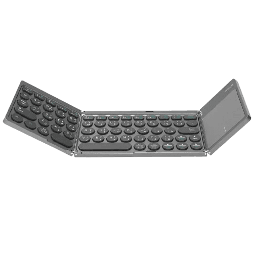 کیبورد بی‌سیم تاشو گرین لاین Tri-Fold مدل GKM-55 کد GNTRIKYBDGY با تاچ‌پد