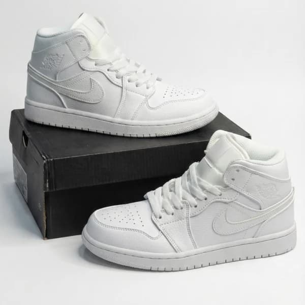 نایک جردن وان سفید ساقدار Nike Air Jordan 1 Mid Triple White