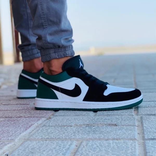 جردن وان وایت بلک گرین Jordan 1 Low White Black Mystic Green — تصویر ۲