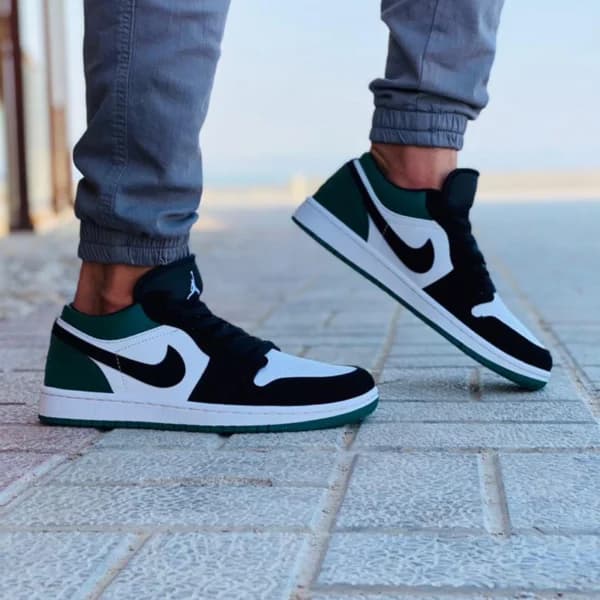 جردن وان وایت بلک گرین Jordan 1 Low White Black Mystic Green — تصویر ۳