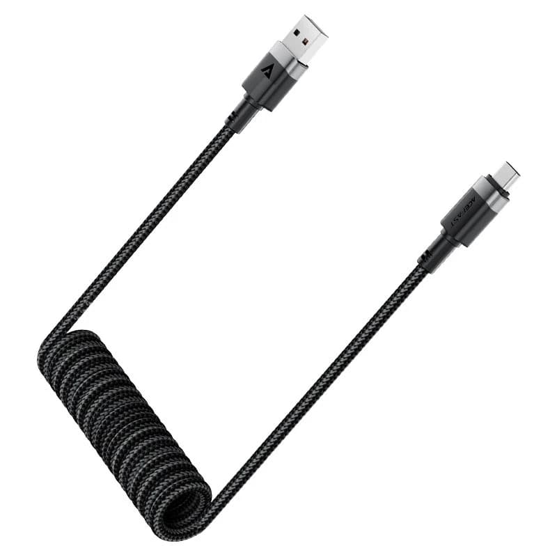 کابل Type-C فنری ایس فست ACEFAST C14-04 طول 1.2 متر توان 15 وات — تصویر ۴