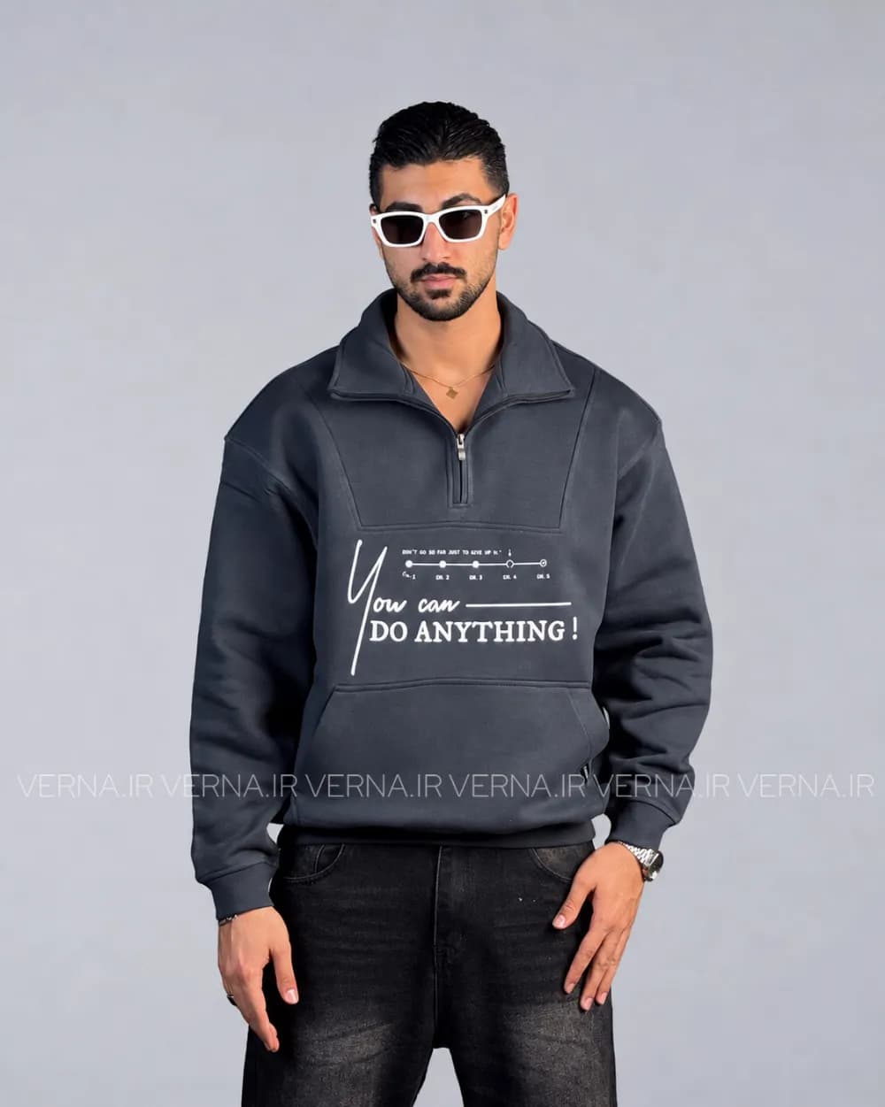 دورس نیم زیپ باکسی مردانهDONT ANYTHING-VR — تصویر ۵