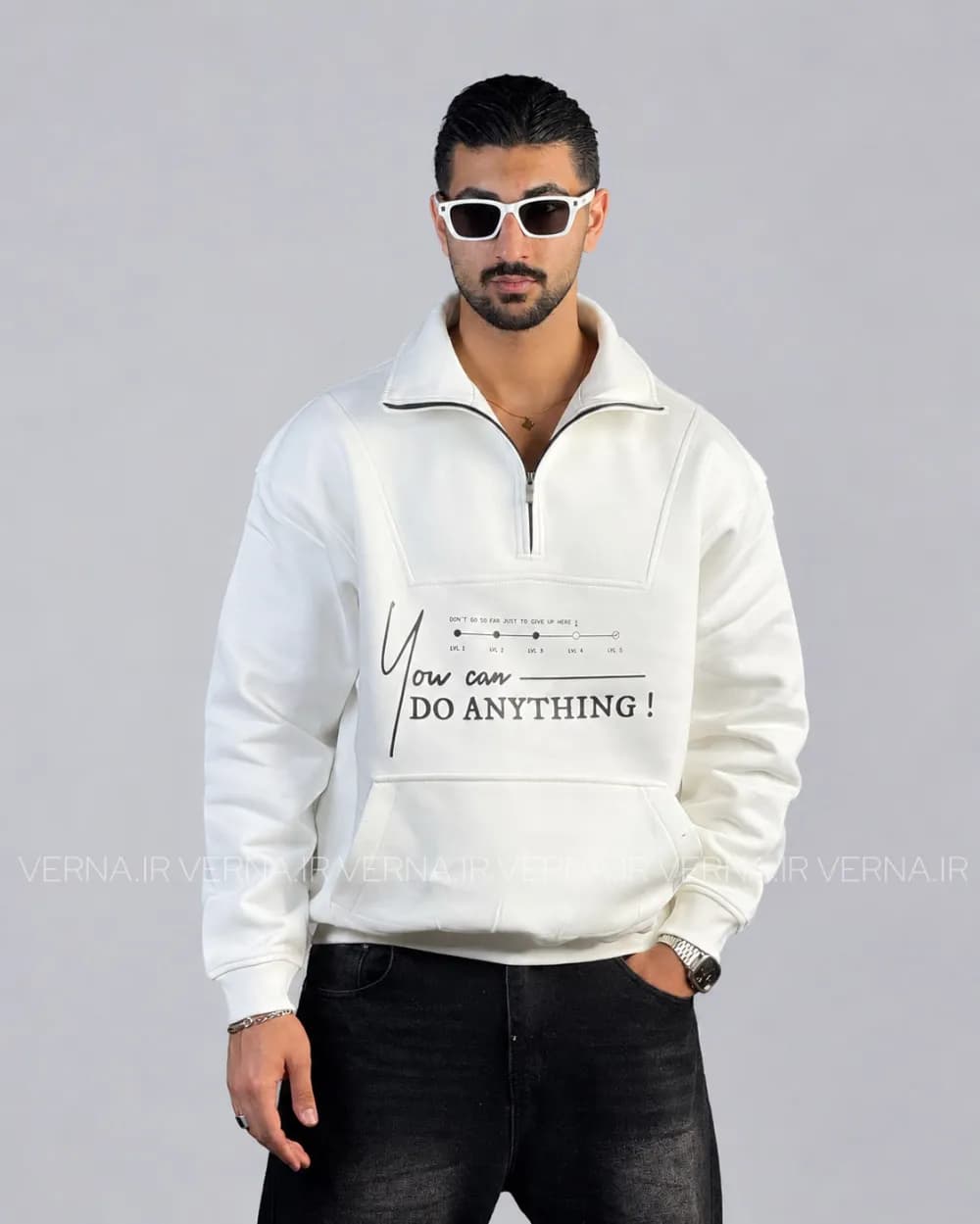 دورس نیم زیپ باکسی مردانهDONT ANYTHING-VR — تصویر ۲