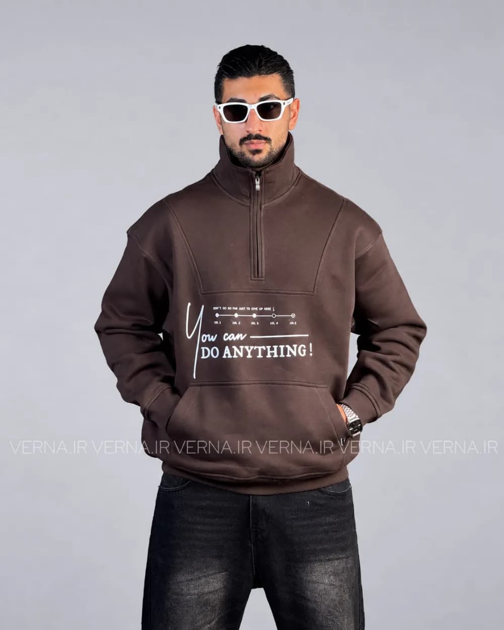دورس نیم زیپ باکسی مردانهDONT ANYTHING-VR — تصویر ۳