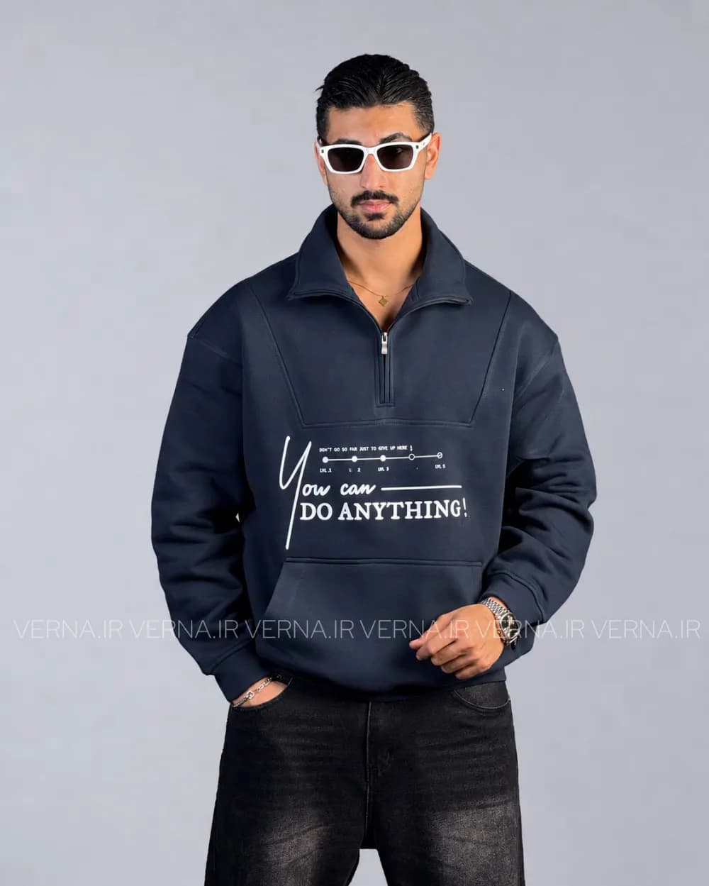 دورس نیم زیپ باکسی مردانهDONT ANYTHING-VR — تصویر ۶