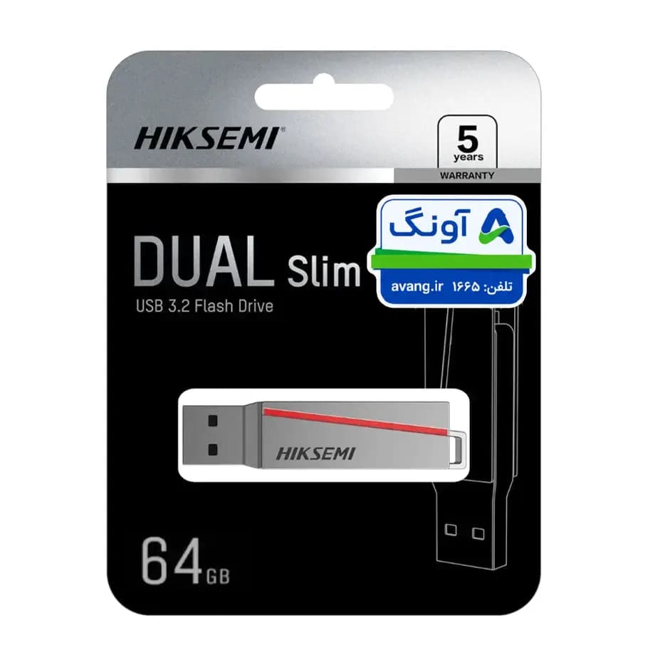 فلش مموری هایک سمی مدل DUAL SLIM E307C ظرفیت 64 گیگابایت USB3.2 / دارای OTG TYPE-C — تصویر ۴