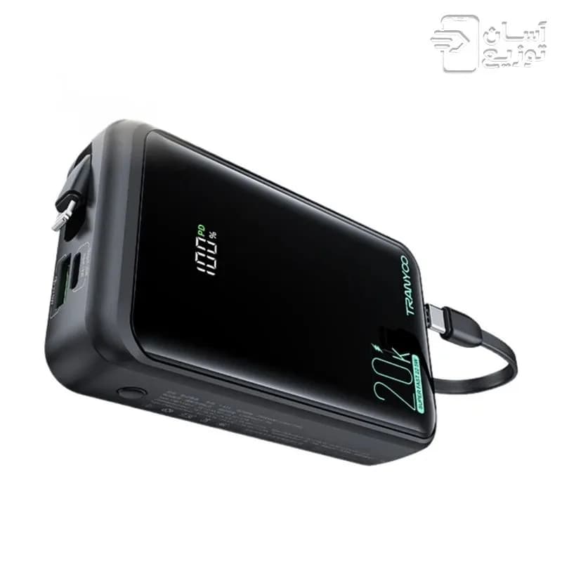 پاوربانک ترانیو Tranyoo مدل T-K17 با ظرفیت 20000 میلی آمپر + 2کابل شارژ سرخود تایپسی و لایتنینگ — تصویر ۷