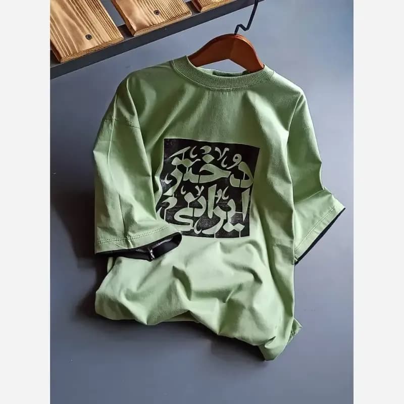 تیشرت دخترانه پنبه یک رو طرح دختر ایرانی سایز 55 تا 75 — تصویر ۳