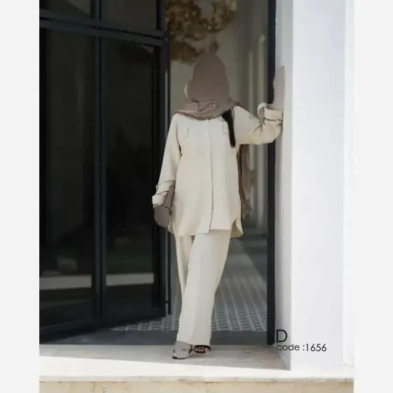 ست تونیک و شلوار شانتون مدل تارا قد تونیک 75 قد شلوار 107 — تصویر ۳